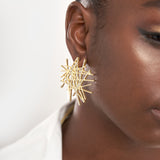 Origami Statement Earrings - Soft Gold