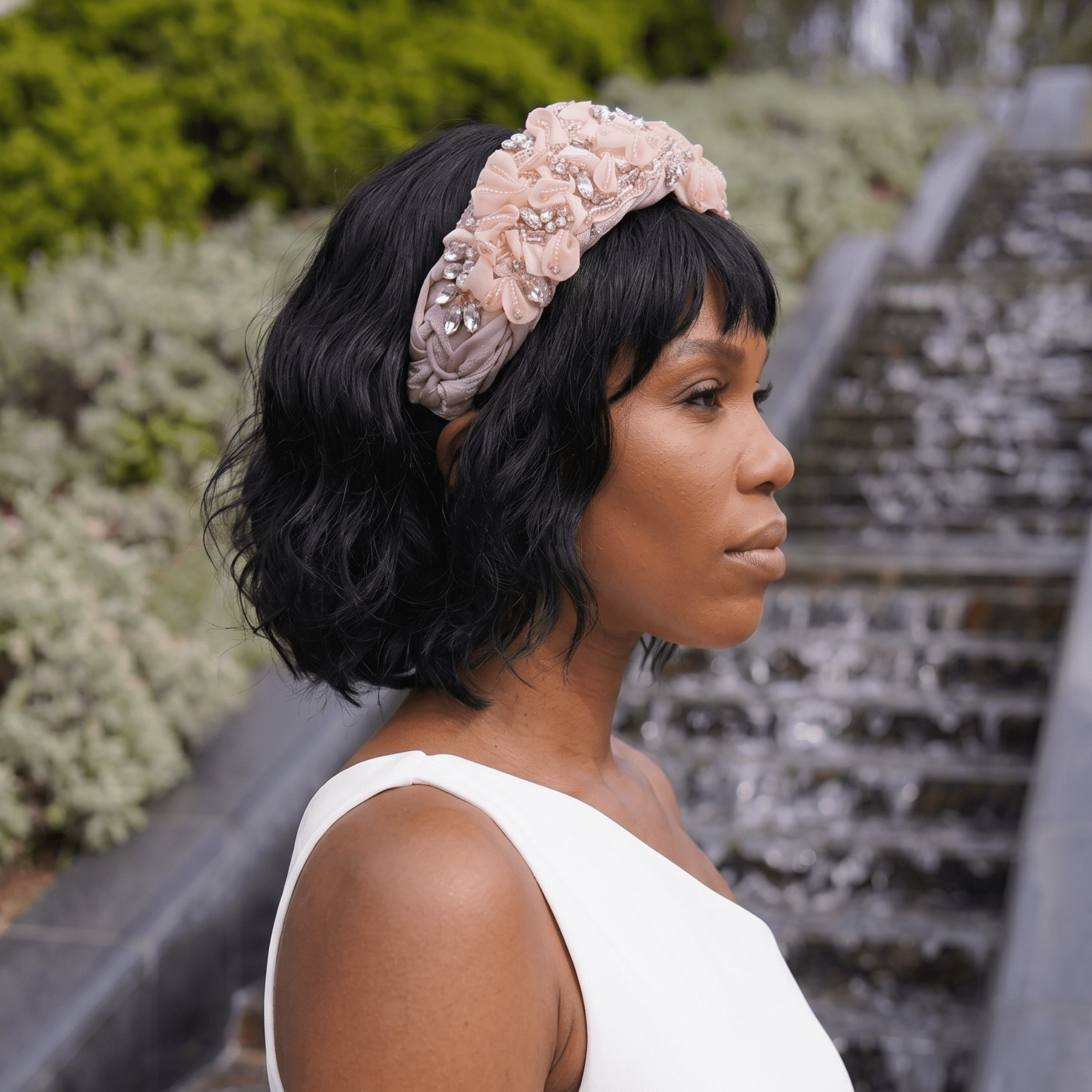 Paige Fleur Majesty Headband - Blush,Headbands, Sassy Jones,