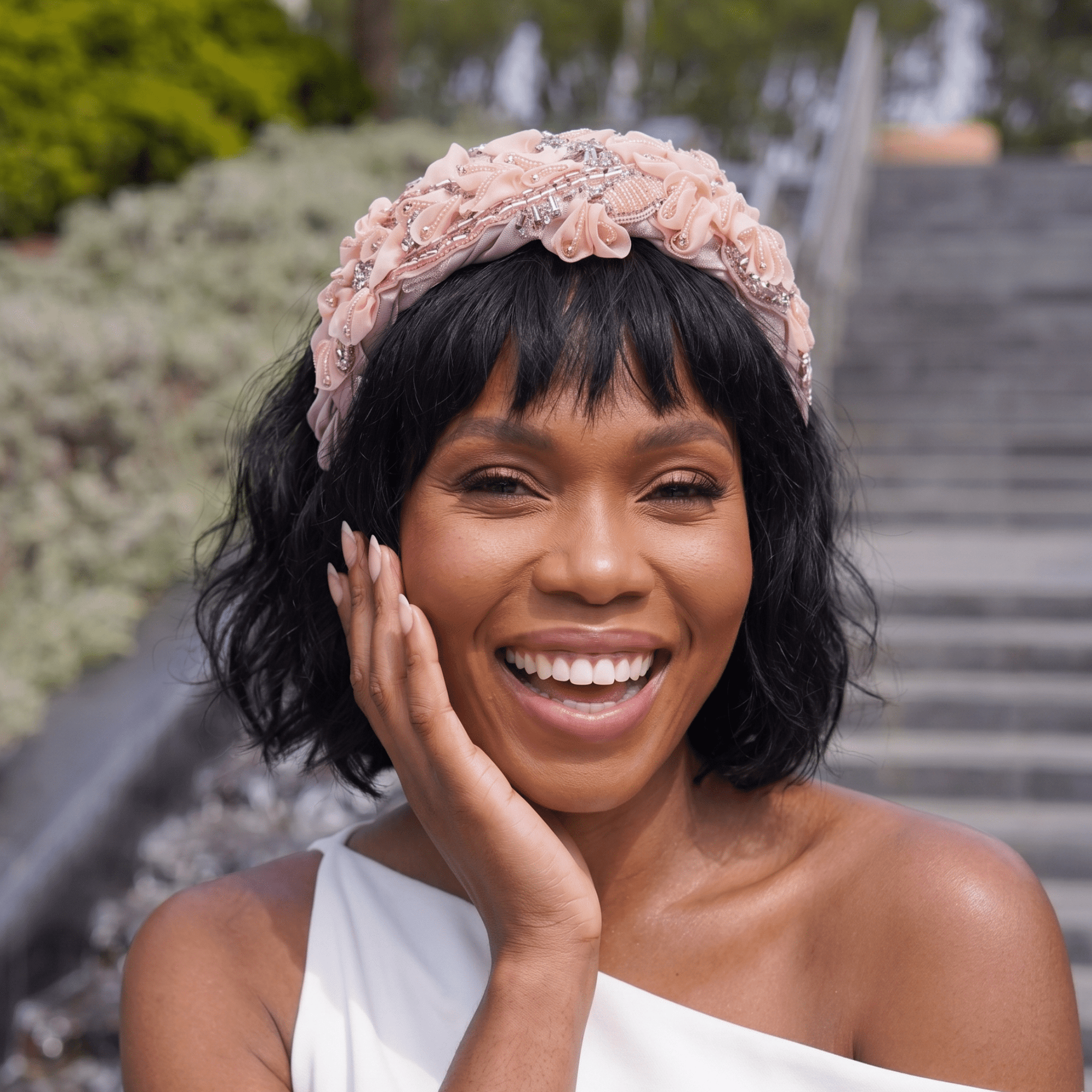 Paige Fleur Majesty Headband - Blush,Headbands, Sassy Jones,