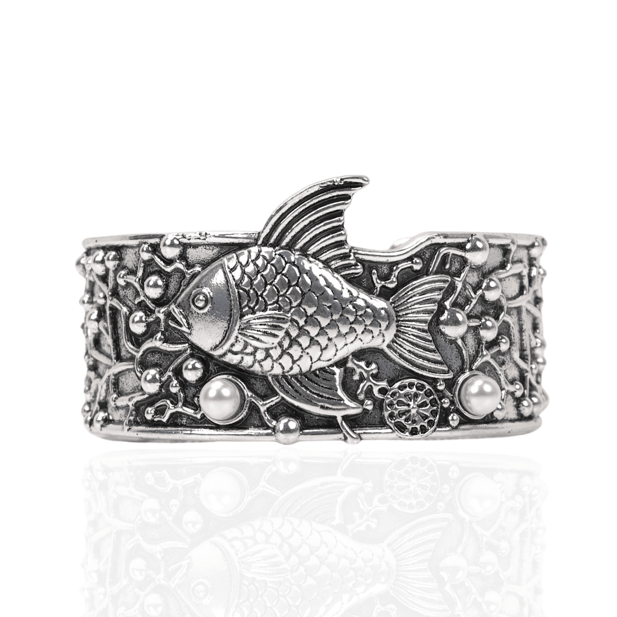 Paloma Silver Adjustable Angel Fish Cuff,Bracelets, Sassy Jones,