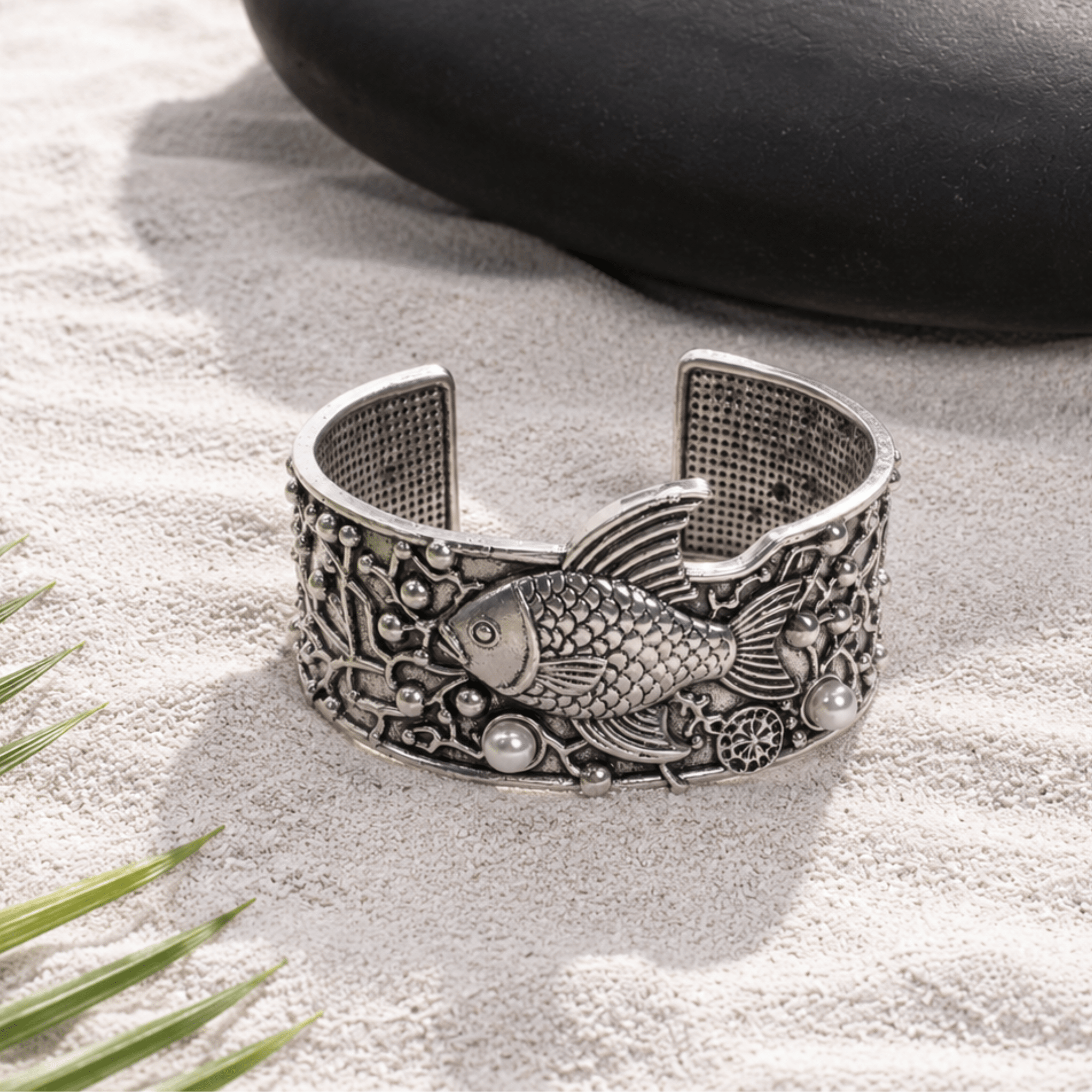 Paloma Silver Adjustable Angel Fish Cuff,Bracelets, Sassy Jones,