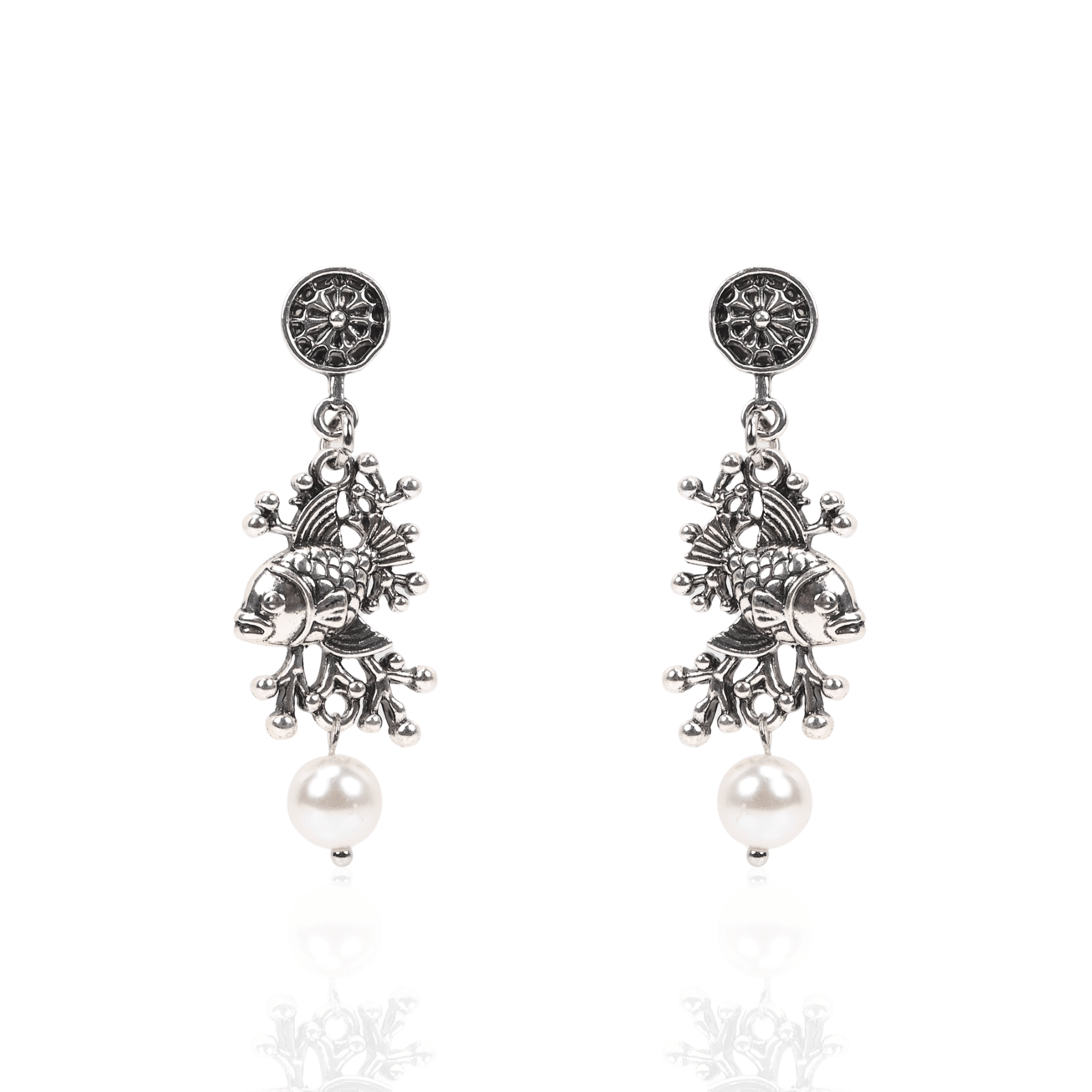 Paloma Silver Angel Fish Dangles,Earrings, Sassy Jones,