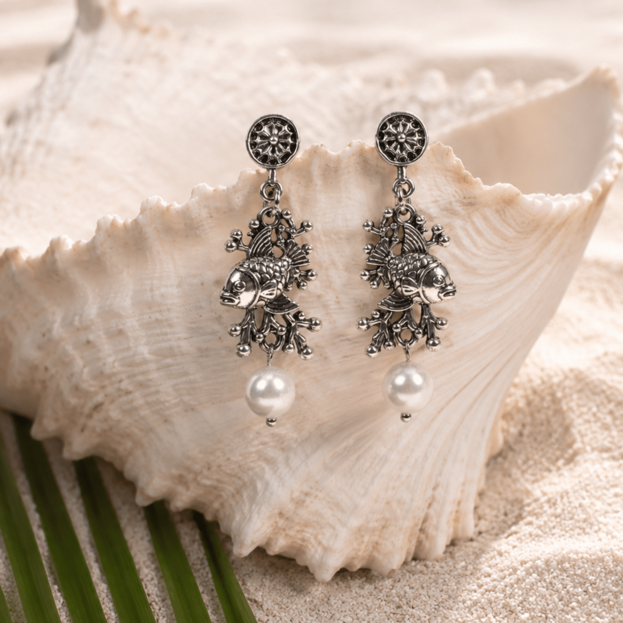 Paloma Silver Angel Fish Dangles,Earrings, Sassy Jones,
