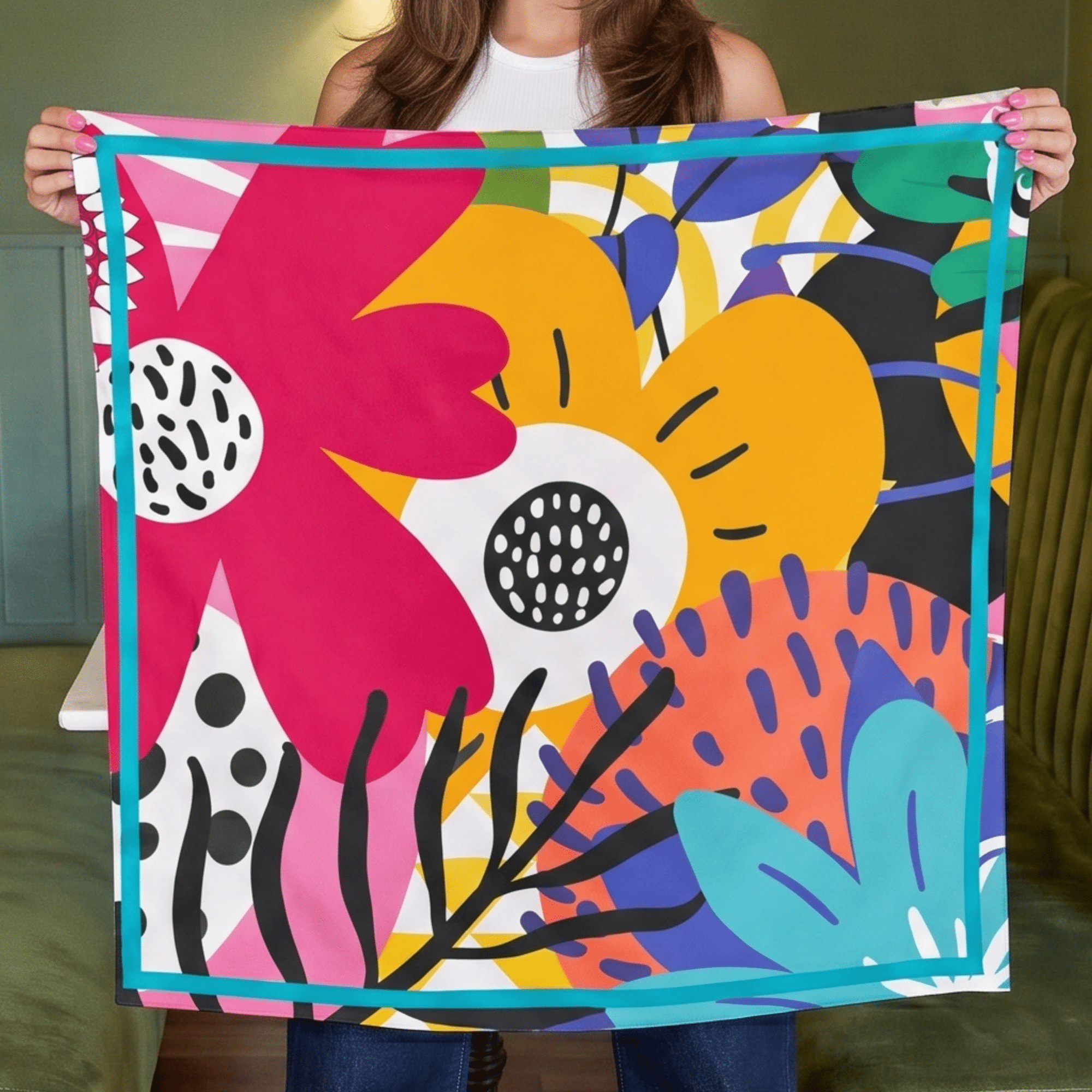 Poppi Luxe Scarf 33"x33",Scarves, Sassy Jones,