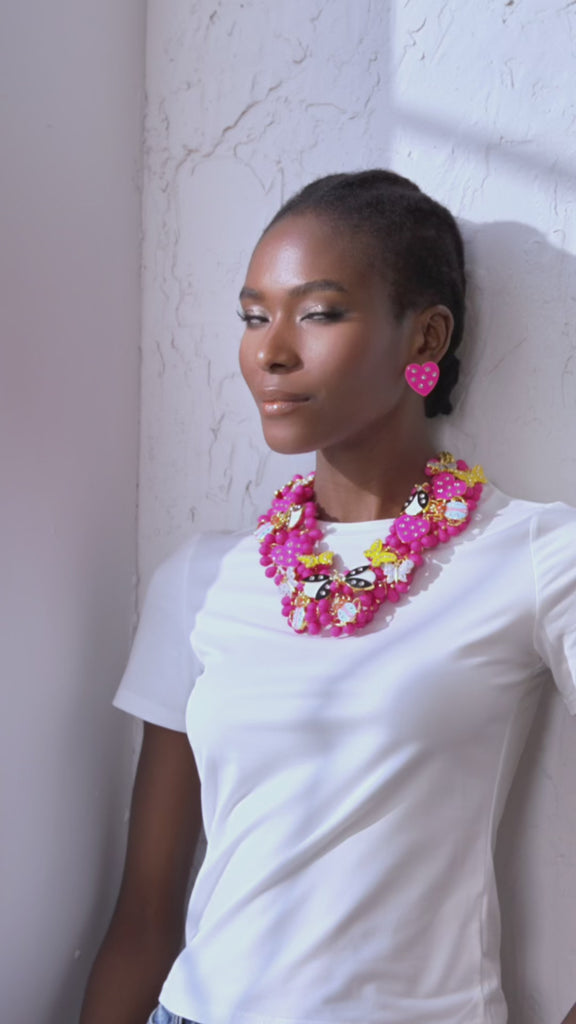 statement earrings, stud earrings, heart earrings, pink earrings, fashion earrings, bold earrings, trendy earrings, women’s accessories, gift earrings, cute earrings