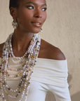 Makemba 2-in-1 Botswana Agate Beaded Statement Chain - Ivory Estate