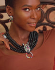 Jabari Beaded Statement Chain - Painted Zebra