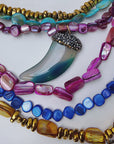 Zuma 2 in 1 Multicolor & Gold Layered Shell Statement Necklace