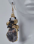Chrysallis Natural Black/Gold Agate Dangle Earrings