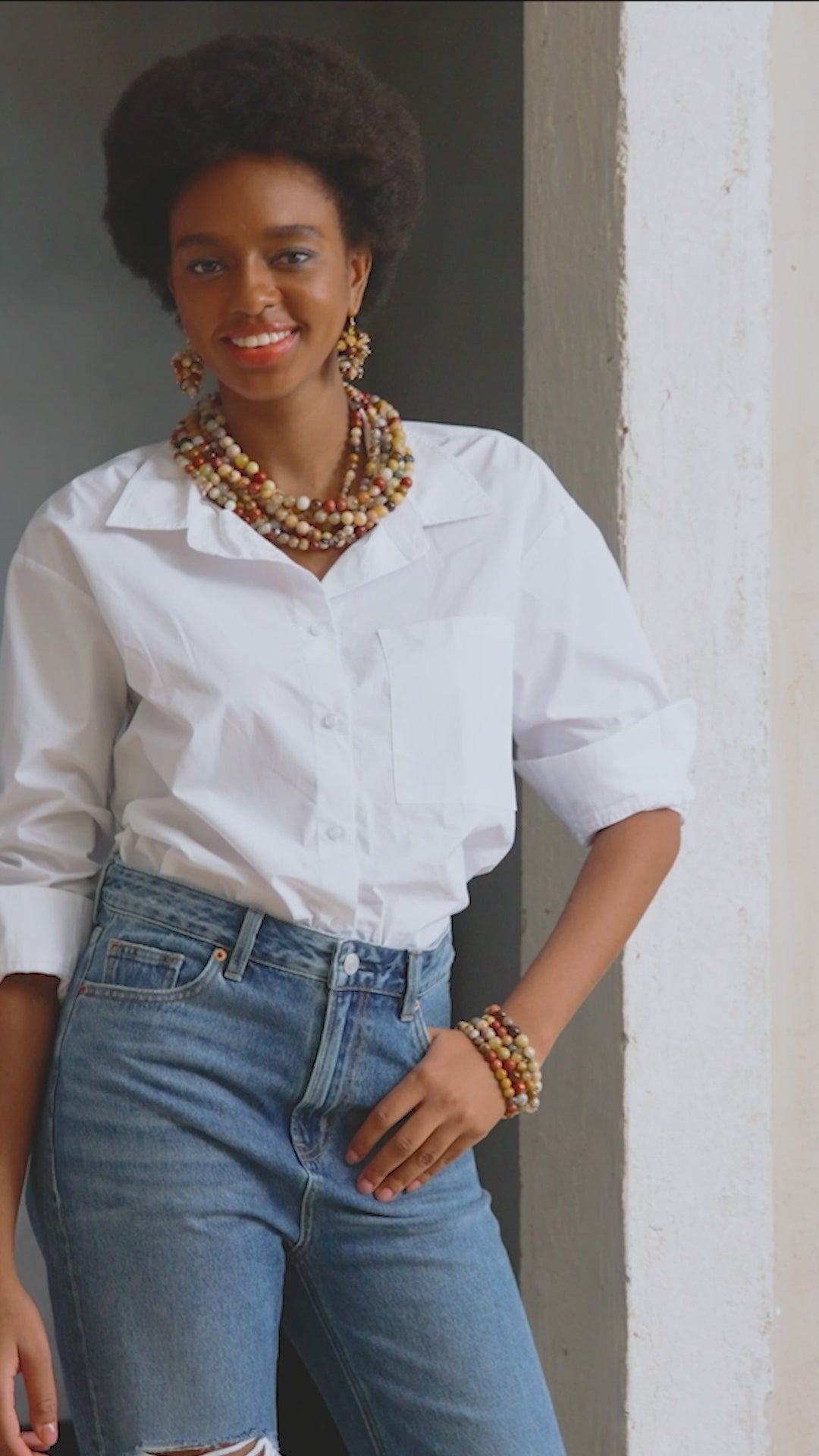 beaded necklace women, jasper necklace, statement necklace women, natural stone necklace, short beaded necklace, artisan necklace, bold necklace jewelry, boutique necklaces, luxury costume necklaces, modern statement necklace, Sassy Jones