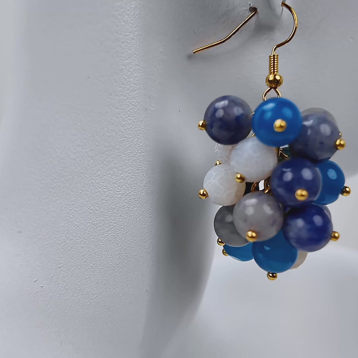 Makemba Lapis Azuli Dangles - Indigo Reign,Earrings, Sassy Jones,