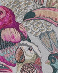 Fawna Jacquard Embroidered Jacket featuring an intricate multicolor bird design and ornate gold embroidered trim.