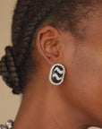 Caliope Sparkling Studs - Tribal B/W