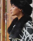 Aspen Pure Fur Shawl Collar w/ Separable Scarf - Lavish Black