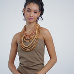 Wooden Beaded Necklaces Layered Bead Jewelry Eco-Friendly Fashion Accessories Handmade Jewelry for Women African-Inspired Jewelry Statement Bead Necklaces Bohemian Style Necklaces Natural Material Jewelry Unique Beaded Accessories Fashion Jewelry for Summer Trendy Beaded Bracelets Artistic Wooden Jewelry Ethnic Jewelry Design Multi-Layer Bead Necklace