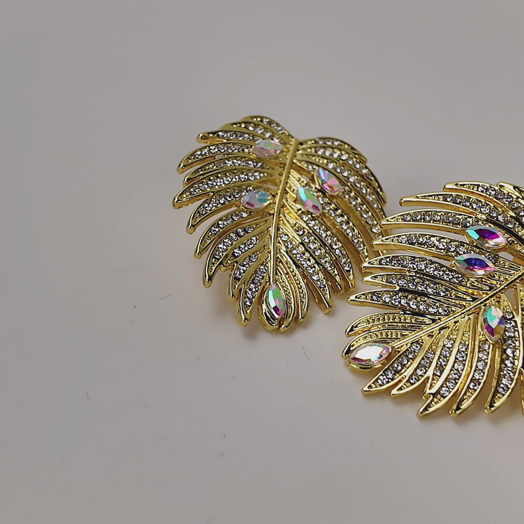 Calypso Palm Crystal Earring,Earrings, Sassy Jones,