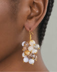 Makemba Botswana Agate Beaded Dangles in Ivory Estate, Sassy Jones
