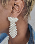 Malia Necktie Dangles - White Pearl (Ships 3/21)