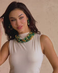 Makemba Jasper Beaded Collar Chain - Emerald Legacy