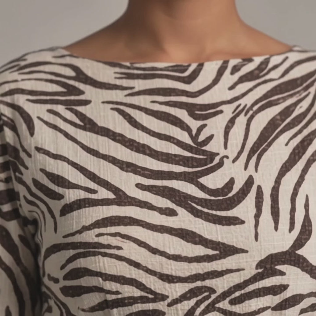 The Vionique Relaxed Wrap Tie Dress - Zebra,, Sassy Jones,