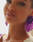 Tyla Party Dangles - Sequin Purple