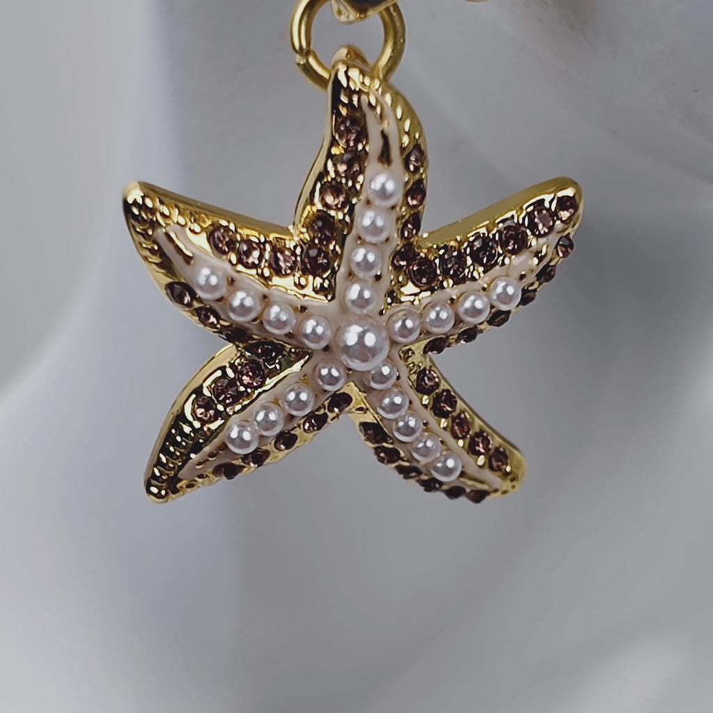 Harbor Grace 18k Anchor Earrings - Coastal Pearl,Earrings, Sassy Jones,