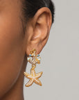 Harbor Grace 18k Anchor Earrings - Coastal Pearl,Earrings, Sassy Jones,