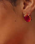 Malia Glass Studs - Rasta Red