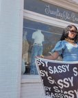 Sassy City Scarf 33" x 33"  - Black/White