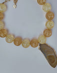 Chrysallis Lemon Sorbet Yellow Agate Druzy Statement Necklace