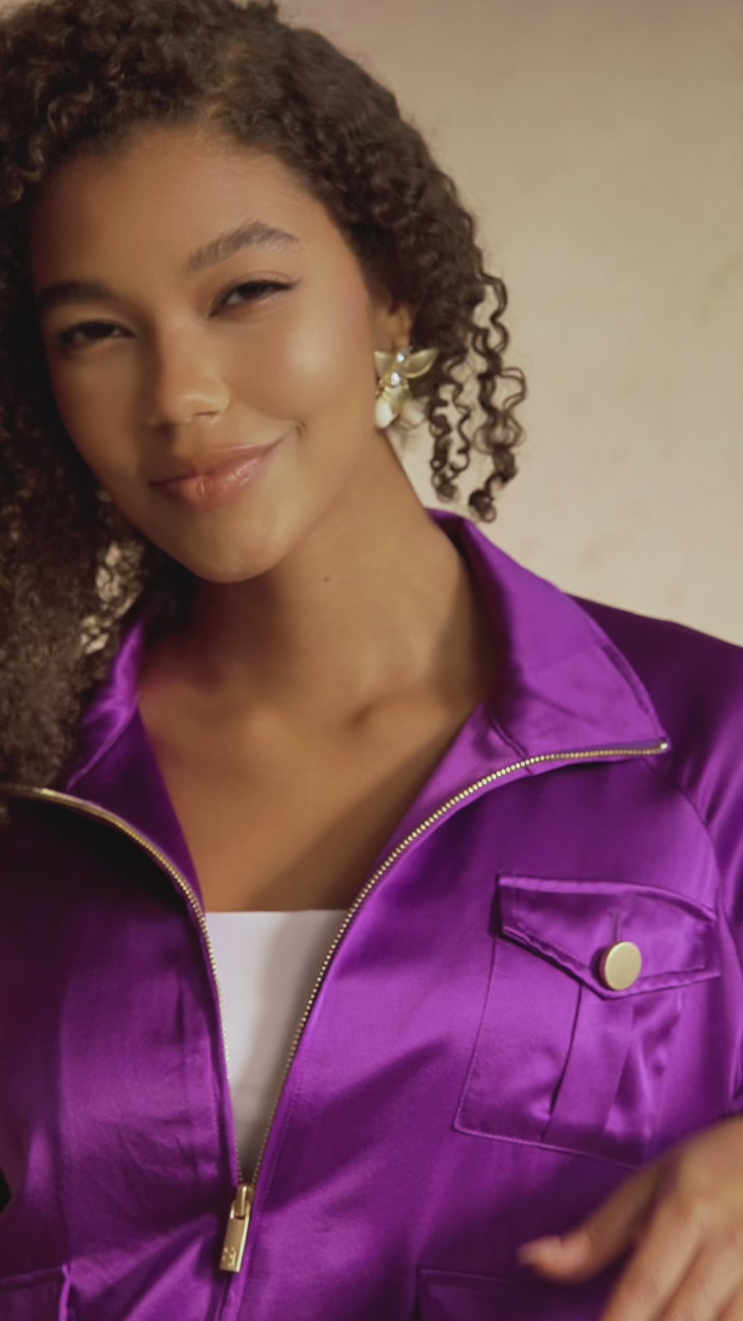 silk jogger jacket, luxury women’s jacket, elevated athleisure jacket, satin jogger jacket, fashion zip jacket, boutique outerwear, contemporary women’s fashion, modern luxury jacket, women’s statement jacket, designer-inspired jacket