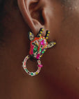 Jabari Statement Dangles - Painted Giraffe