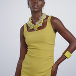 Queen Yellow Jewelry Statement Yellow Necklace Beaded Bib Necklace Bold Fashion Accessories Royal Jewelry for Women Glamorous Bead Jewelry Elegant Yellow Fashion Jewelry Unique Crown Jewelry Eye-Catching Beaded Accessories Regal Yellow Necklace Luxury Beaded Jewelry High Fashion Jewelry for Women Yellow Gemstone Jewelry Show-Stopping Jewelry Pieces Exclusive Designer Jewelry Handcrafted Statement Necklace