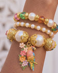 Kalani Pearl Charm 3pc Stretch Bracelet Stack