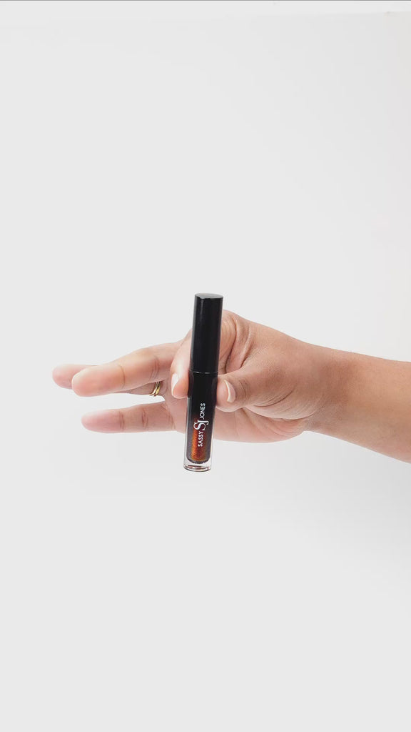 chrome lip gloss, holographic lip gloss, magnetic lip gloss, iridescent lip gloss, shiny lip gloss, burnt orange lip gloss, vegan lip gloss, non-sticky gloss, multidimensional lip gloss, high shine makeup