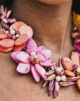 Wisteria Semi Precious Necklace- Pink/ Orange Abalone