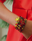 Malia Glass Stretch Bracelet Stack - Rasta