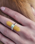 Jyoti Crystal Adjustable Ring - Yellow Aventurine