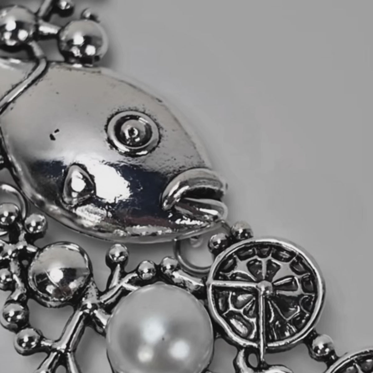 Paloma Silver Angel Fish Statement Bib, Necklaces, Sassy Jones,