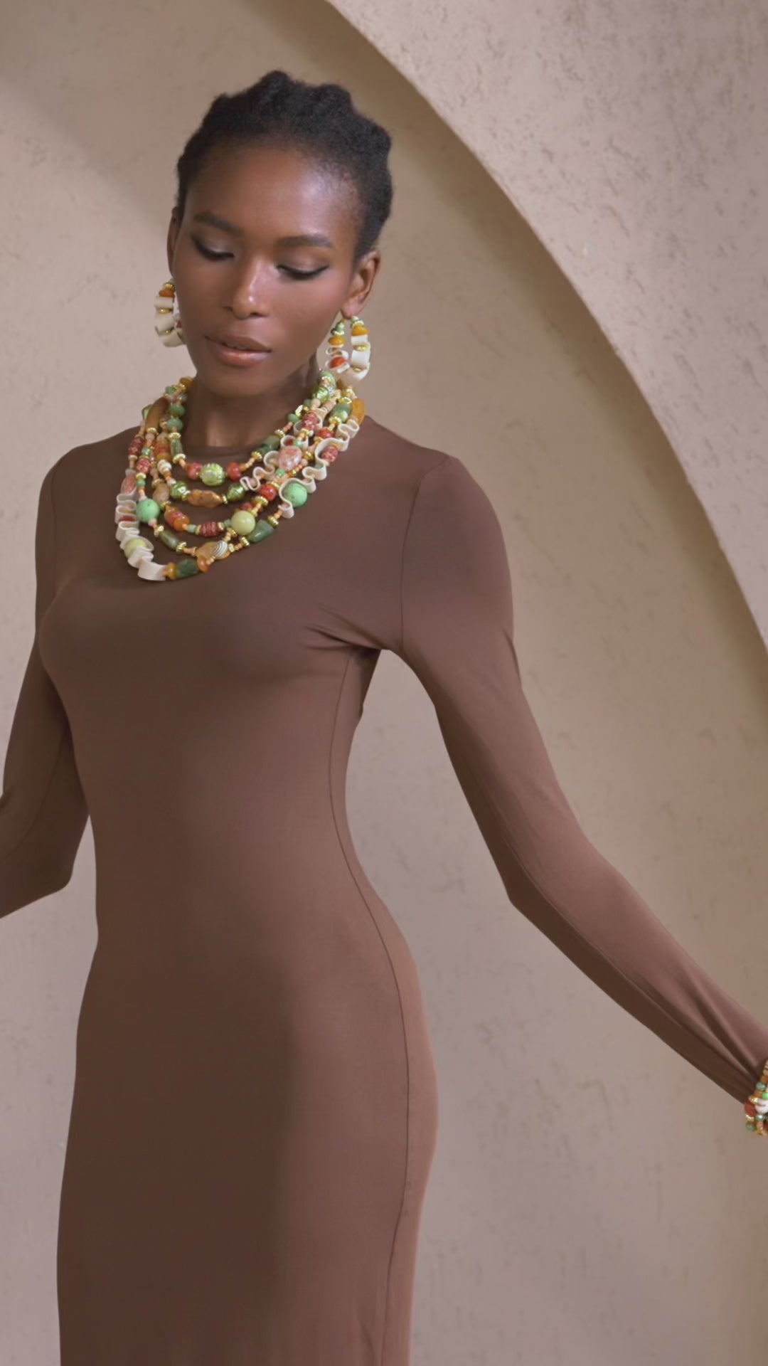 beaded collar necklace, leather statement necklace, artisan beaded jewelry, wearable art necklace, bold fashion necklace, multi strand necklace, boho luxury jewelry, handcrafted statement necklace, earthy tone jewelry, designer statement necklace