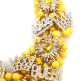 Queen Yellow Jewelry Statement Yellow Necklace Beaded Bib Necklace Bold Fashion Accessories Royal Jewelry for Women Glamorous Bead Jewelry Elegant Yellow Fashion Jewelry Unique Crown Jewelry Eye-Catching Beaded Accessories Regal Yellow Necklace Luxury Beaded Jewelry High Fashion Jewelry for Women Yellow Gemstone Jewelry Show-Stopping Jewelry Pieces Exclusive Designer Jewelry Handcrafted Statement Necklace