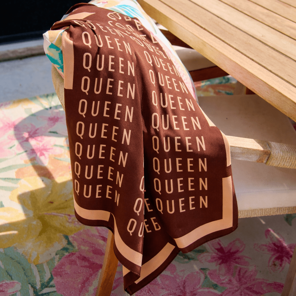 Queen Luxe Scarf 33" x 33" - Chocolate,Scarves, Sassy Jones,