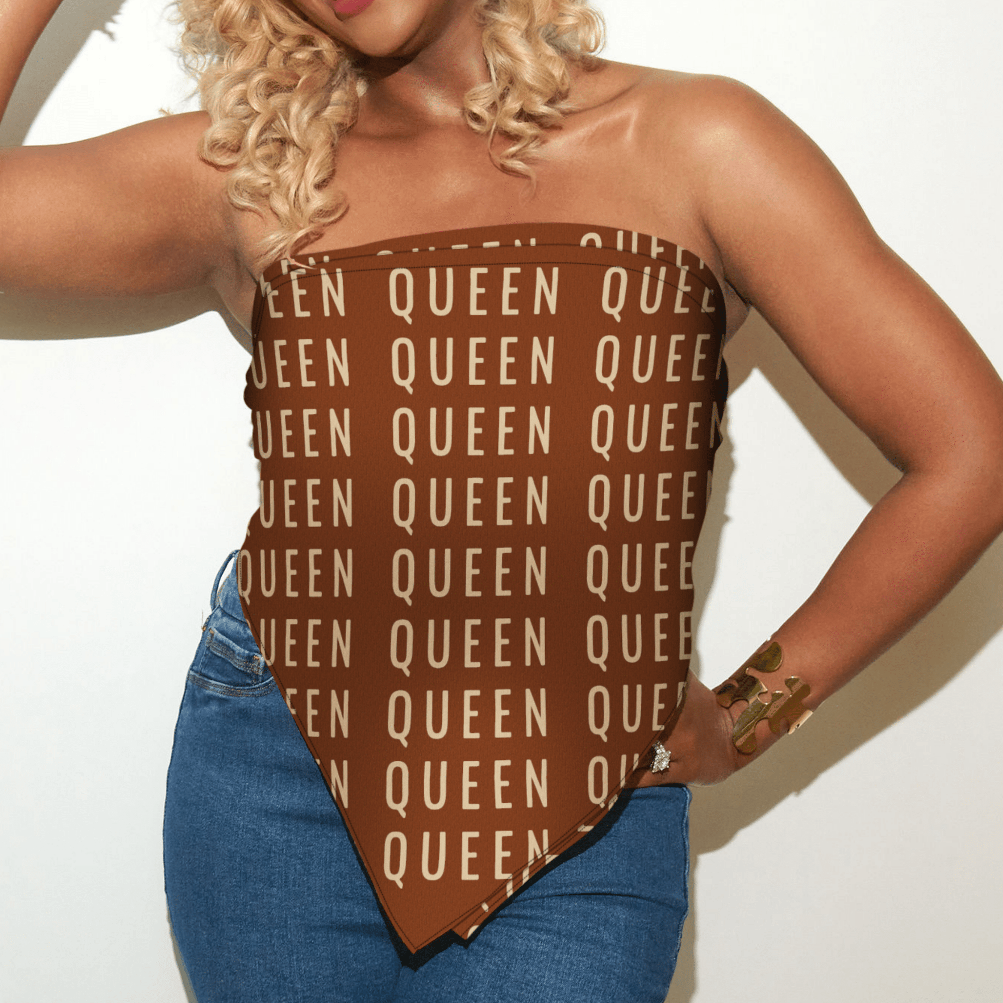 Queen Luxe Scarf 33" x 33" - Chocolate,Scarves, Sassy Jones,
