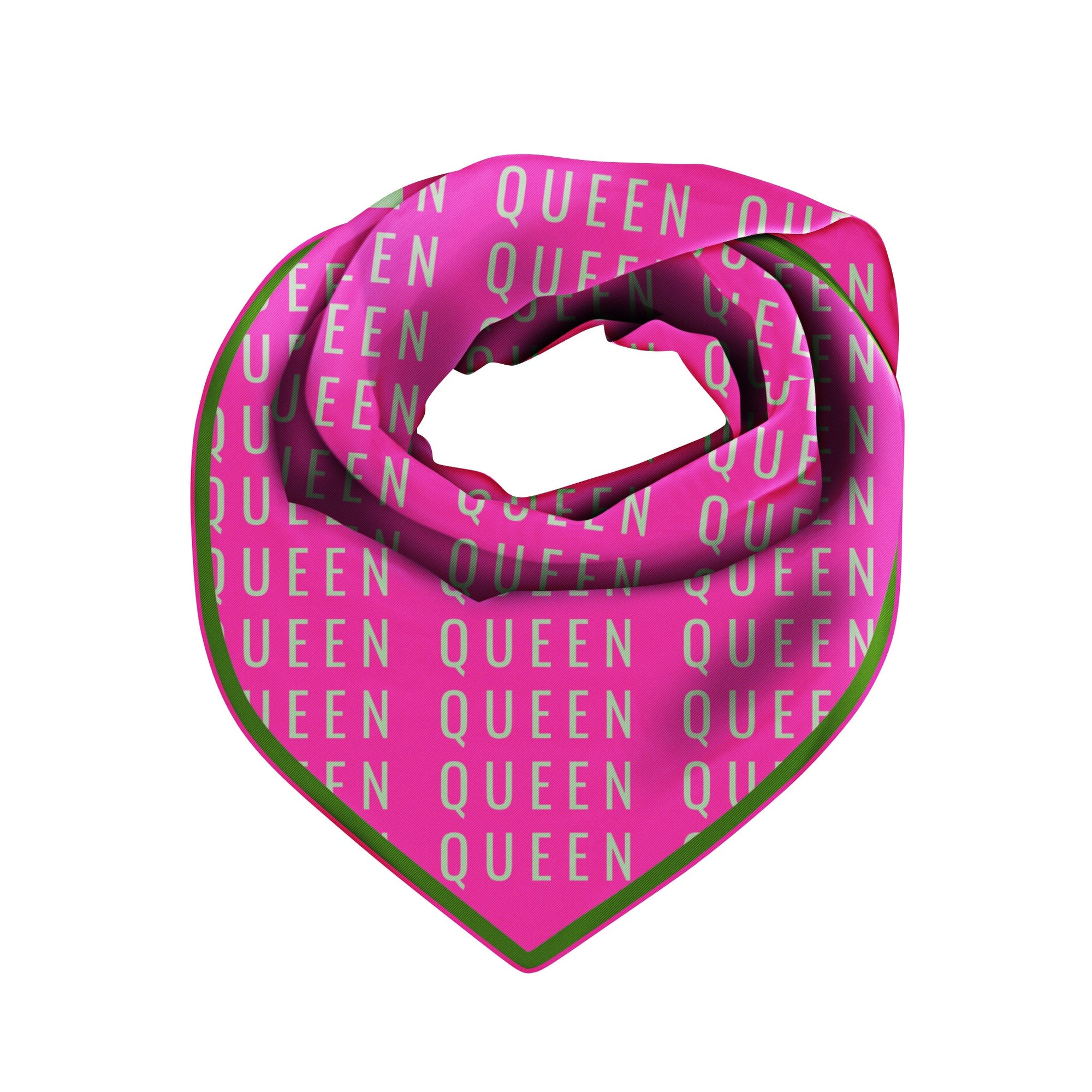 Queen Luxe Scarf 33" x 33" - Pink/Green,Scarves, Sassy Jones,
