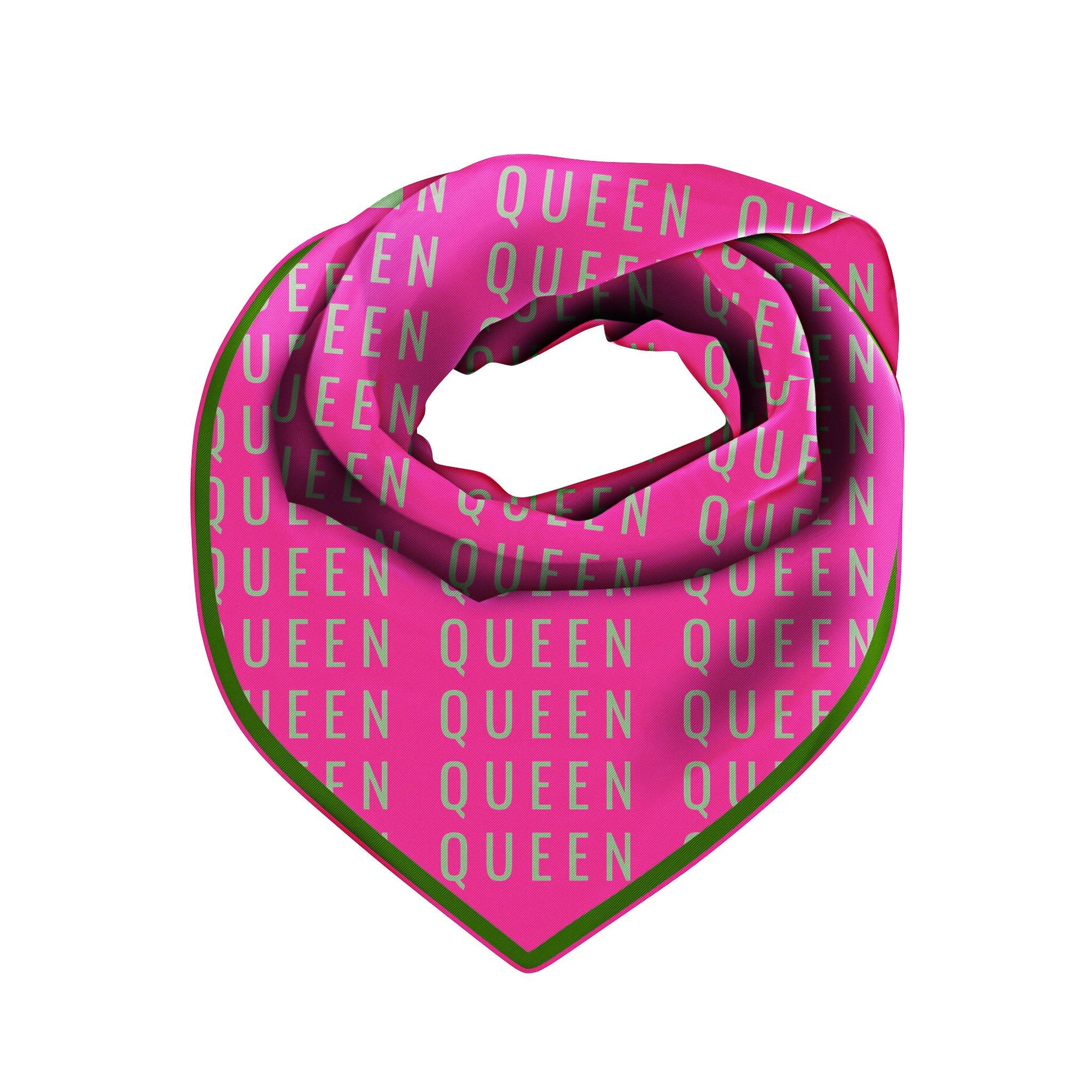 Queen Luxe Scarf 33" x 33" - Pink/Green,Scarves, Sassy Jones,