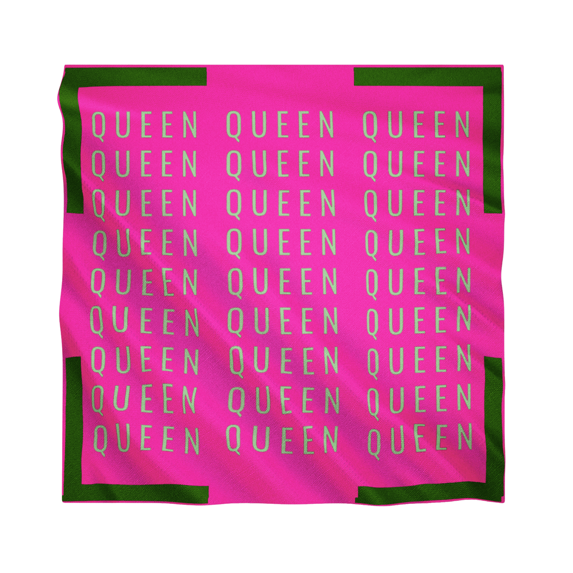 Queen Luxe Scarf 33" x 33" - Pink/Green,Scarves, Sassy Jones,