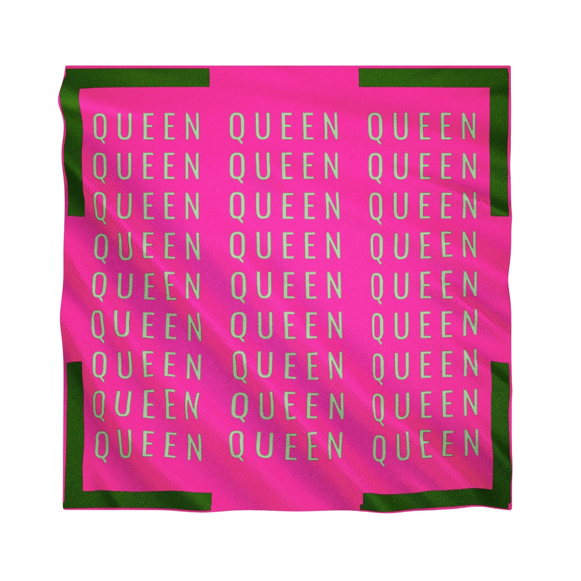 Queen Luxe Scarf 33" x 33" - Pink/Green,Scarves, Sassy Jones,