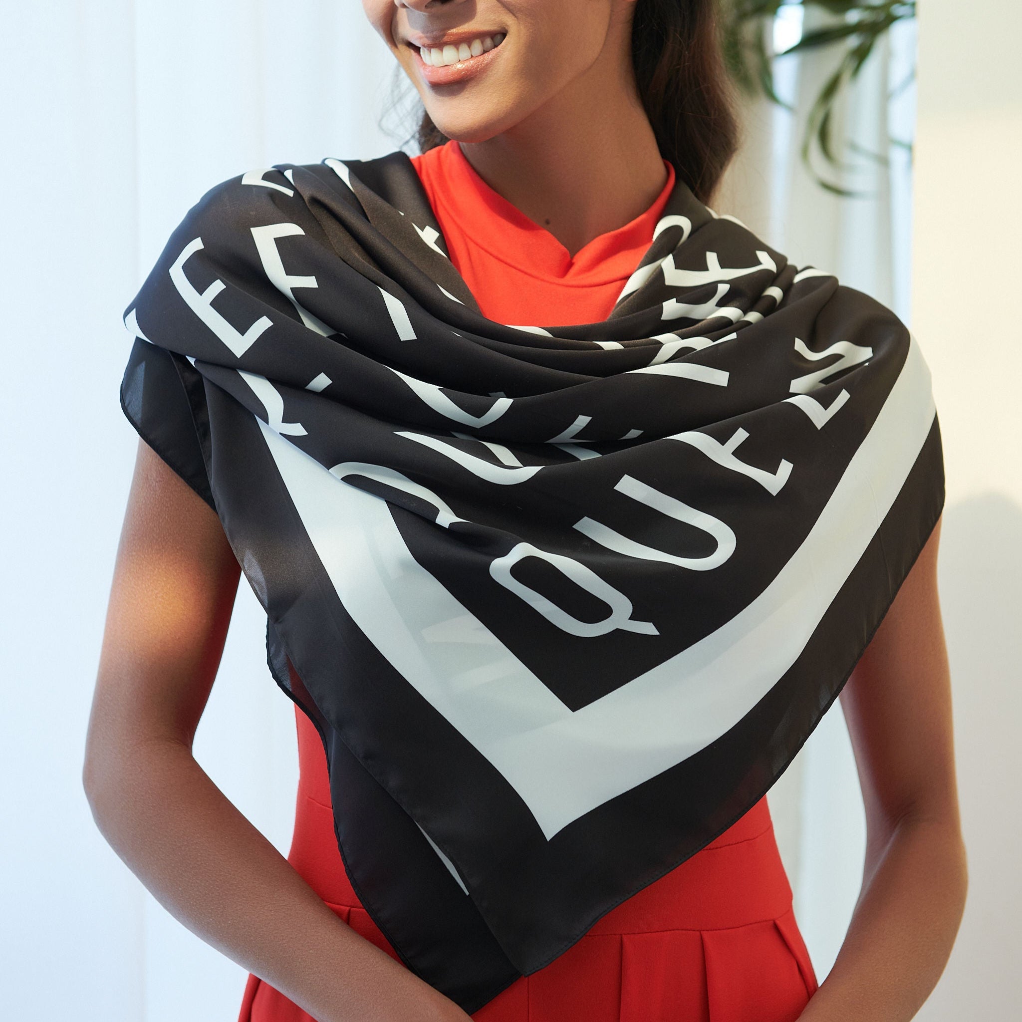 Queen Luxe Scarf - Classic Black/White,Scarves, Sassy Jones,