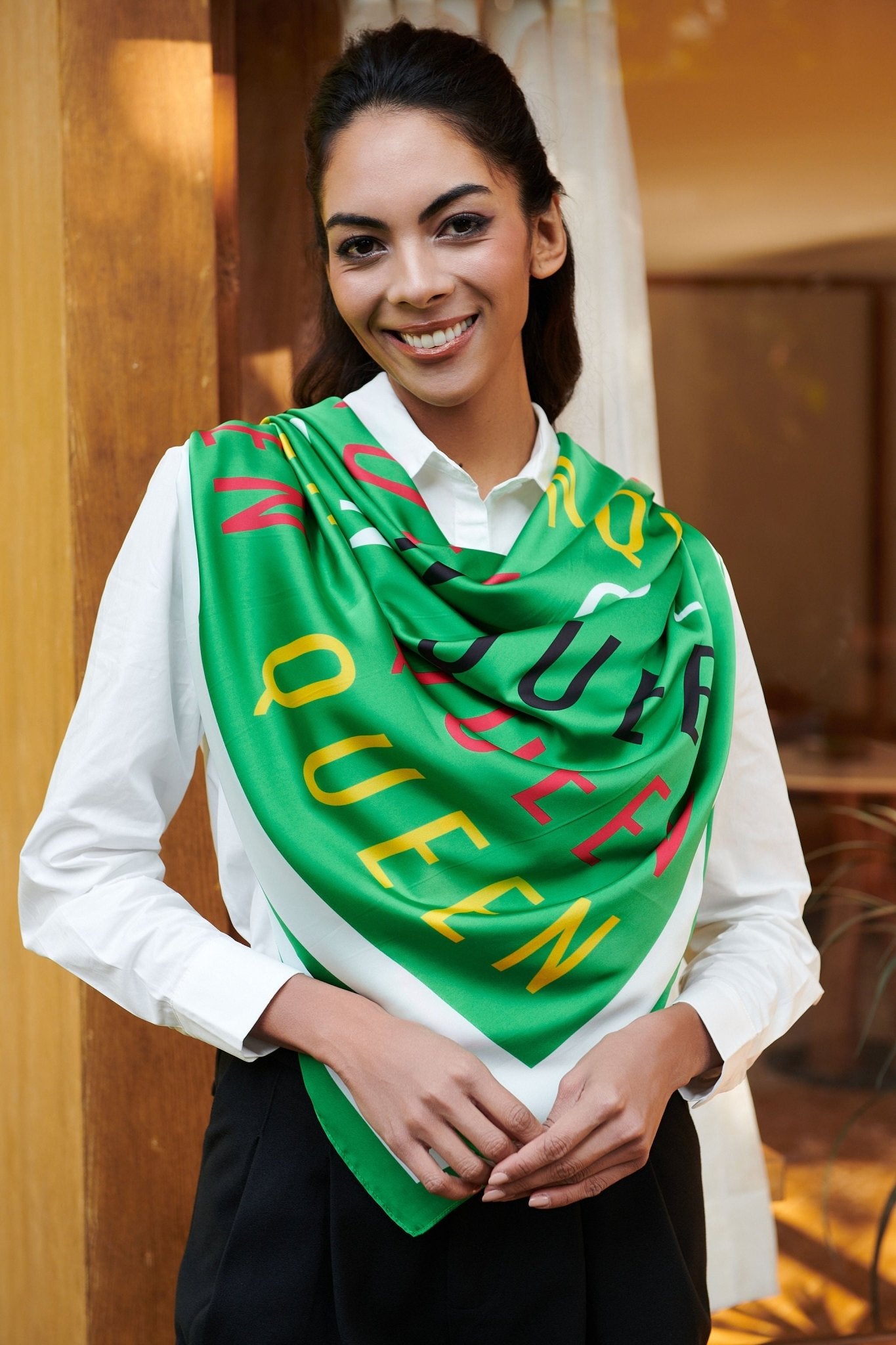 Queen Luxe Scarf - Preppy Green,Scarves, Sassy Jones,