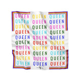 Queen Silk Blend Oversized Scarf - White/Multi